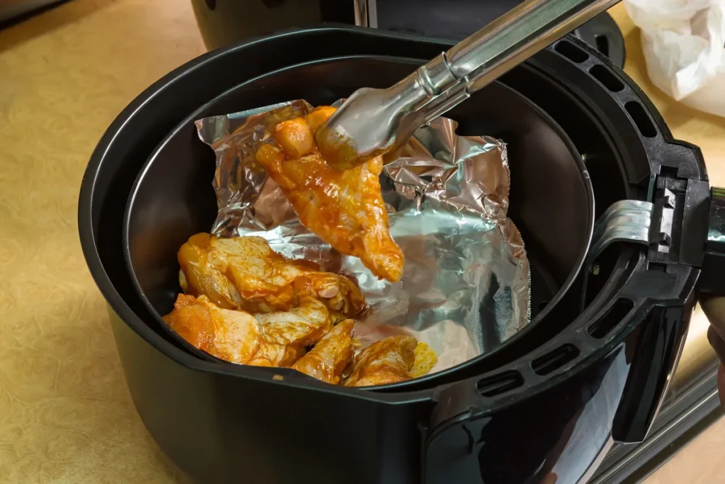 Can aluminum foil be used on the grill in the Ninja Foodi Air Fryer? 